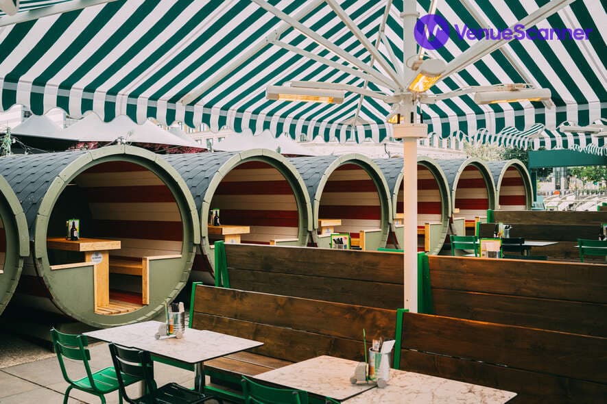 Sunny Quay Side Terrace Summer Parties!, Pizza Pilgrims Canary Wharf photo #3